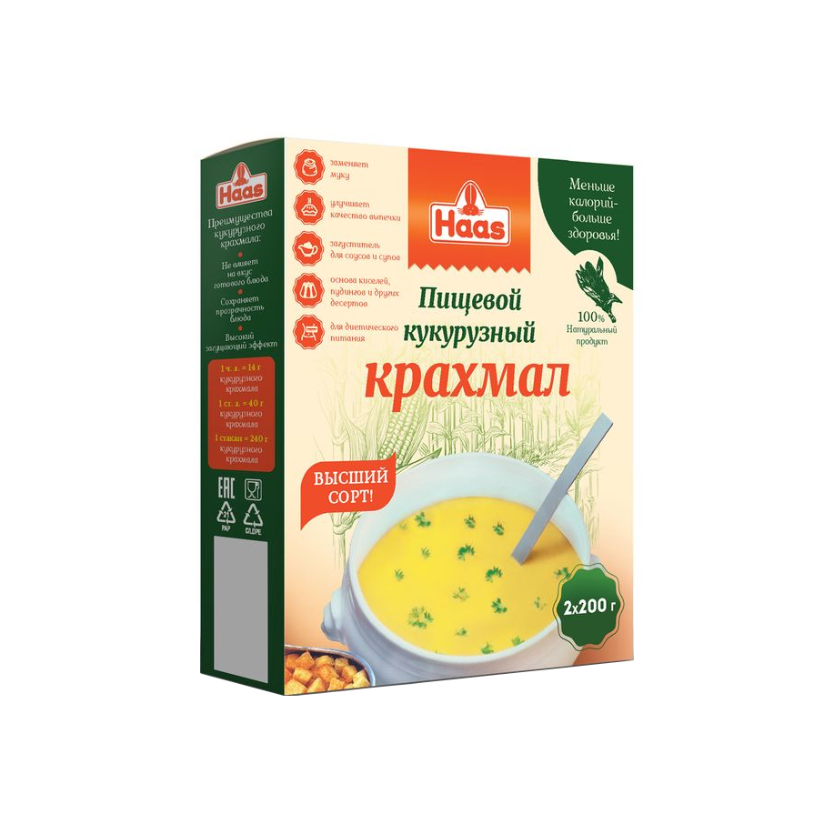 Крахмал Haas кукурузный, 2х200 г